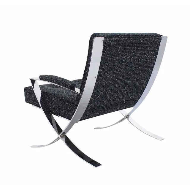 Early 20th Century Early 20th Century Vintage Scissor X-Base Chrome Lounge Chair For Sale - Image 5 of 10