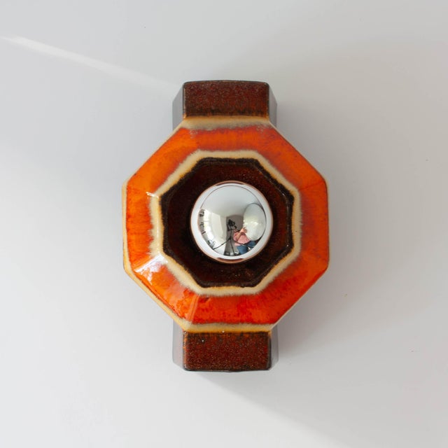 Vintage Ceramic Sconces attributed to Pan Hustadt Leuchten, 1970s, Set of 2 For Sale - Image 10 of 18