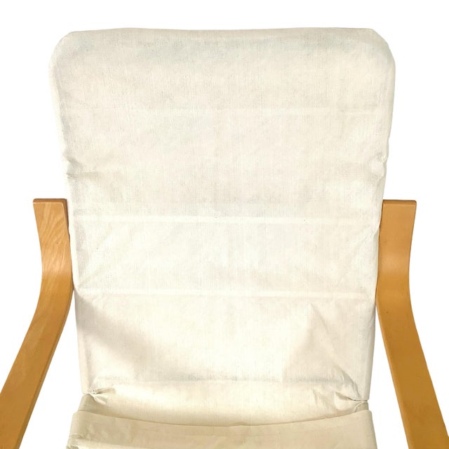 Mid-Century Style Tufted Upholstery and Bentwood Swivel Lounge Chair For Sale - Image 15 of 17