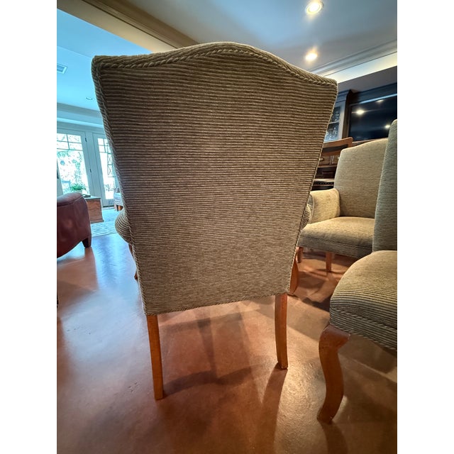 Textile Set of 6 Crate and Barrel Upholstered Dining Chairs For Sale - Image 7 of 7