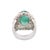 Metal 18kt Solid White Gold Estate Emerald Diamond Dome Ring for Women Size 7 For Sale - Image 7 of 8