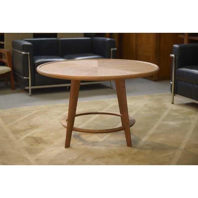Brown Vintage Oak Side Table with Tapered Legs by Louis Majorelle, 1930s For Sale - Image 8 of 13