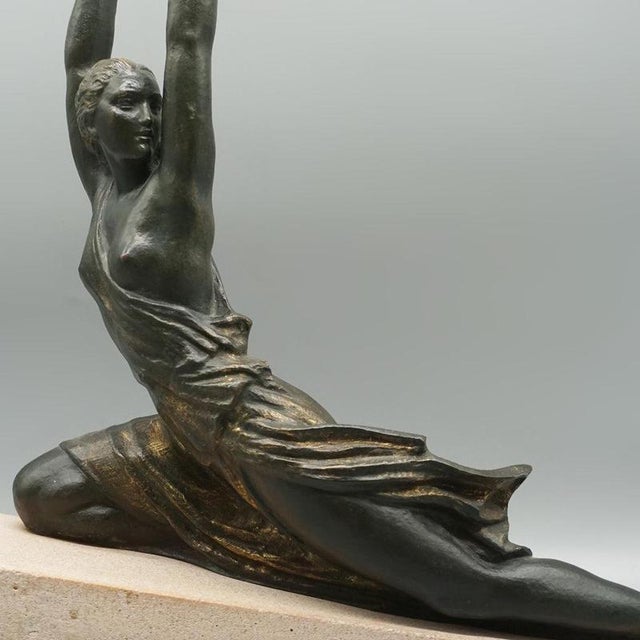 Pierre Le Faguays, Palm Dancer, Original Bronze Sculpture, 1920s-1940s For Sale - Image 3 of 13