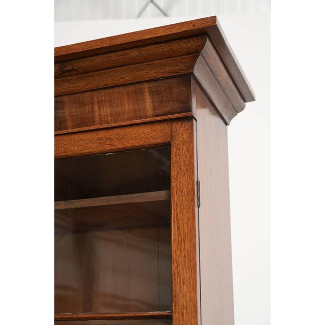 Brown Antique English Oak Bookcase with Upright and Original Glass, 1700s For Sale - Image 8 of 17