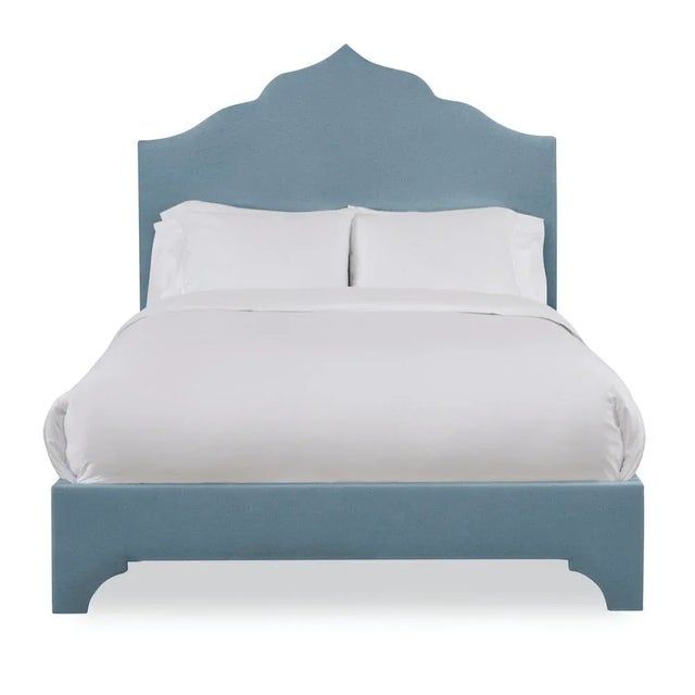 Casa Cosima Clementine Queen Bedframe, Blue Velvet For Sale - Image 4 of 4