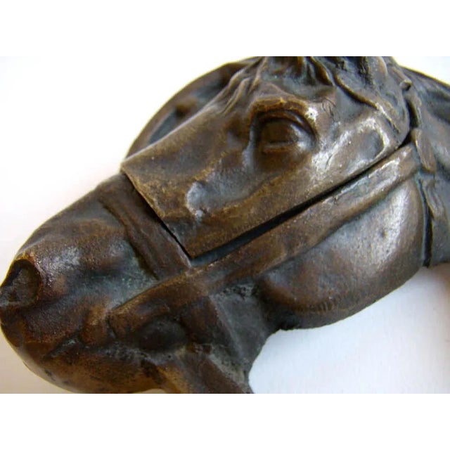 Antique Inkwell Horse Bronze Sculpture, Early 1900s For Sale - Image 5 of 6