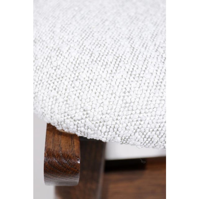 Spanish Brutalist Fishbone Chairs in Oak and Bouclé, 1960s, Set of 4 For Sale - Image 16 of 18