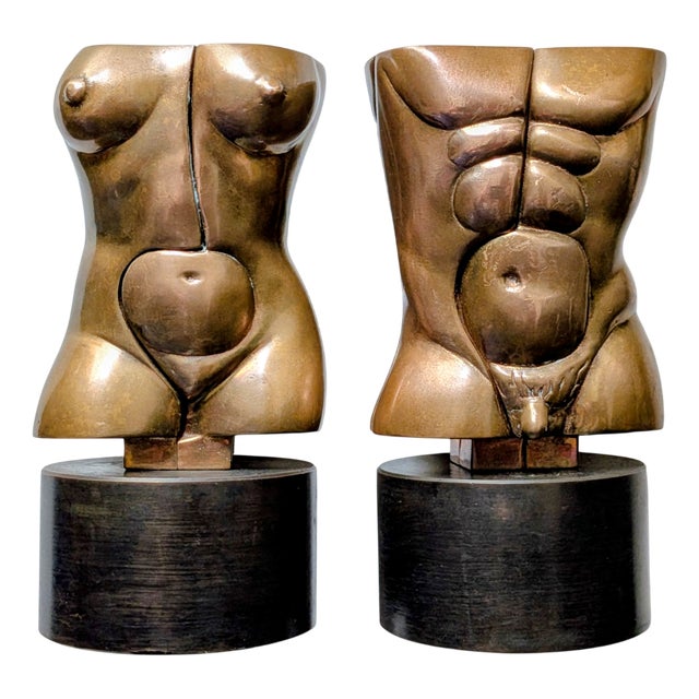 Miguel Berrocal, Torsos, Bronze Sculptures, 1987, Set of 2 For Sale