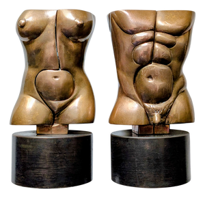 Miguel Berrocal, Torsos, Bronze Sculptures, 1987, Set of 2