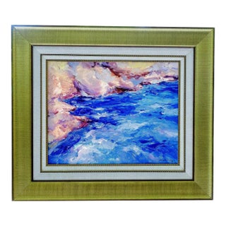 Late 20th Century Jose Antonio Pineda Bueno - Mar Y Rocas, Oil on Canvas For Sale