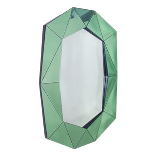 Green Cristal Mirror, 1970s For Sale