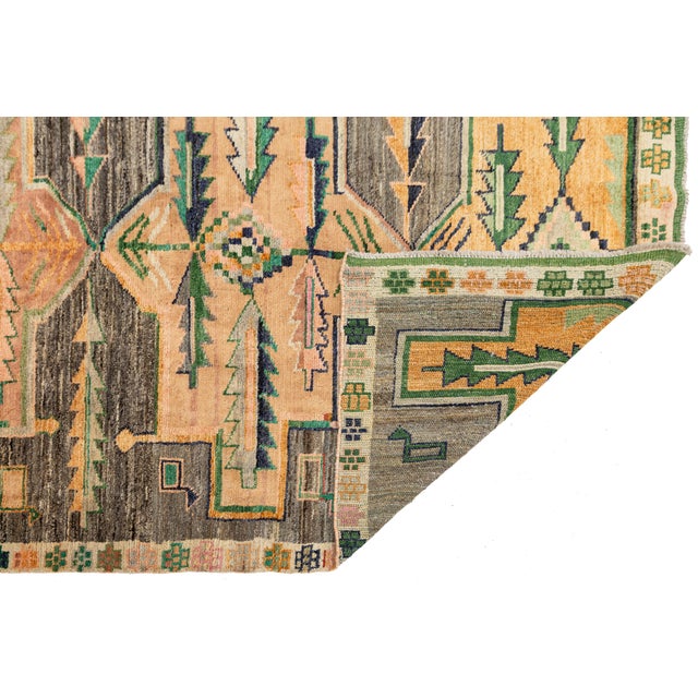 Tribal Modern Baluch Style Hand-Knotted Area Wool Rug – Abstract Geometric Tribal 6x8 For Sale - Image 3 of 10