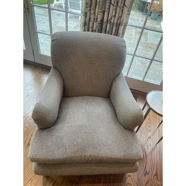 Design-forward pair of Hickory Chair "Haydon" lounge chairs from the Archive Collection, upholstered in premium Pierre...