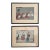 Antique Japanese Original Woodblock Print Pair by Tsukioka Kōgyo (1927), Signed & Framed For Sale