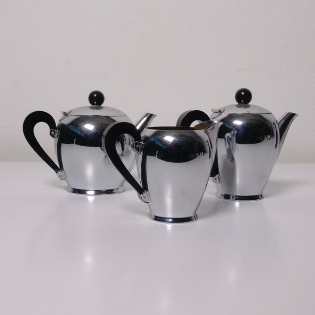Bombè Coffee Maker and Milk Jug by Alfra Alessi, Italy, 1940s, Set of 3 For Sale - Image 4 of 12
