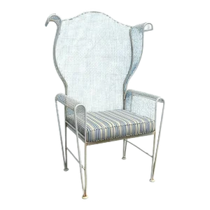 Vintage High Back Patio Chair Attributed to Russell Woodard