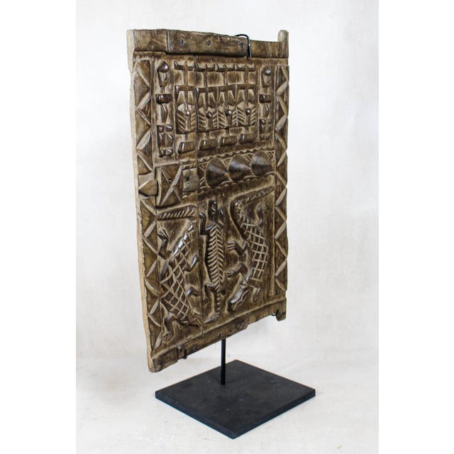 Dogon Granary Door on Stand For Sale - Image 3 of 5