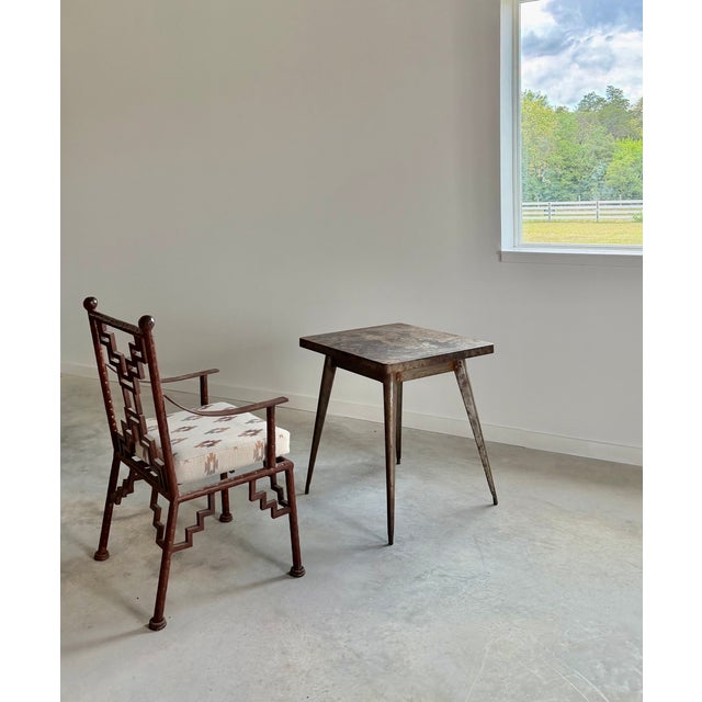 Industrial Steel Ziggurat Lounge Armchair / Lounge Chair, Artisan Made, Welded For Sale - Image 4 of 15