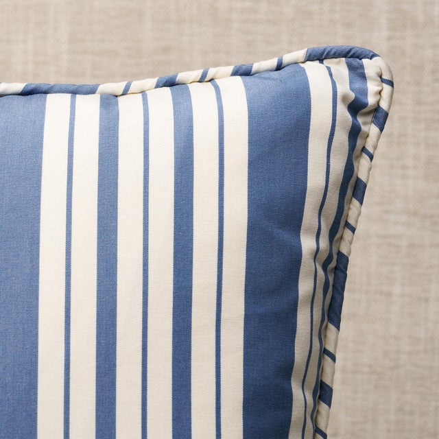 This pillow features Markie Stripe by Mark D. Sikes for Schumacher with a self welt finish. A fresh take on a traditional...
