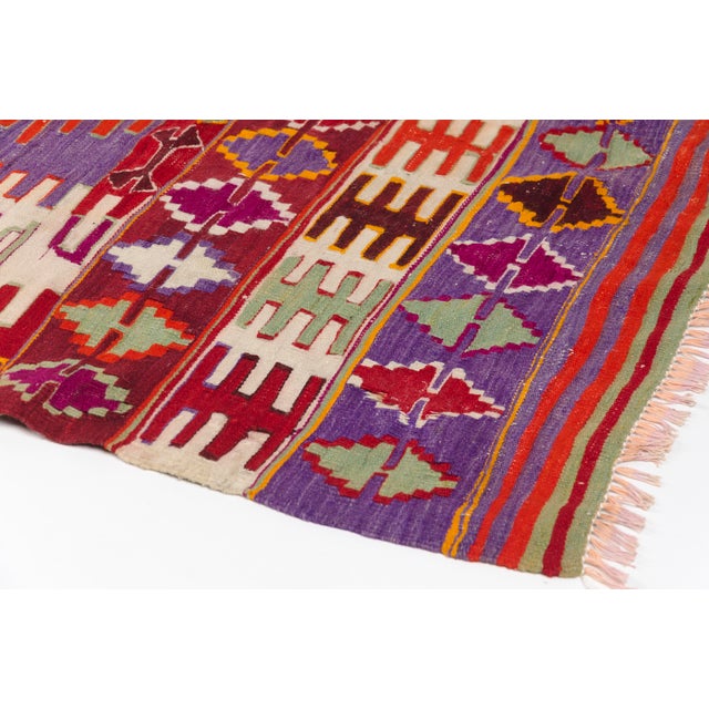 Mid 20th Century Handwoven Multi-Panel Tribal Area Kilim For Sale - Image 4 of 10