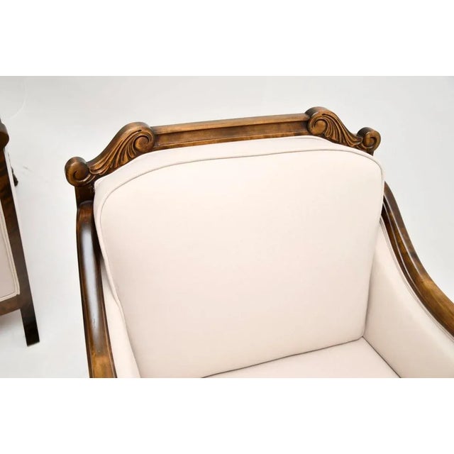 Wood Swedish Lounge Chairs in Satin Birch, 1900s, Set of 2 For Sale - Image 7 of 13