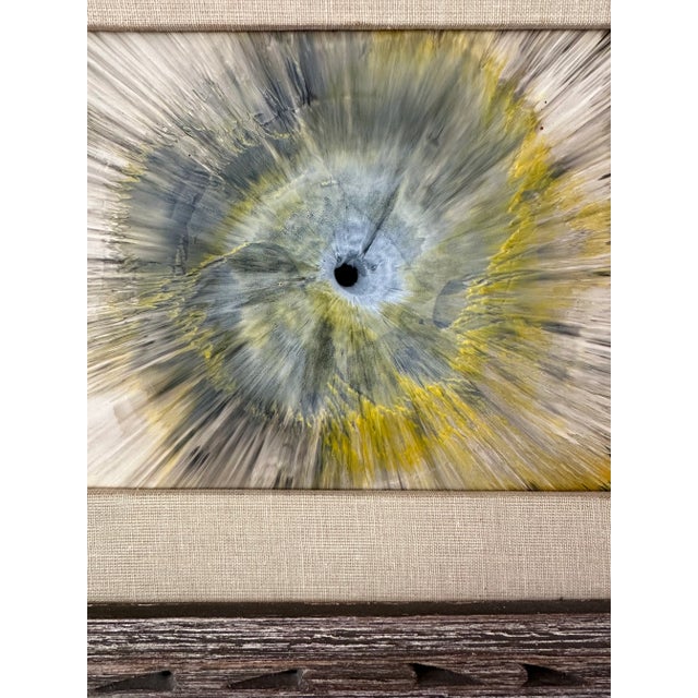 Vintage Framed Mid-Century Abstract Eye Painting For Sale In Los Angeles - Image 6 of 9