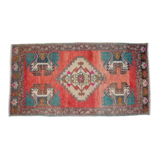 Hand Knotted Door Mat, Entryway Rug, Bath Mat, Kitchen Decor, Small Rug, Turkish Rug - 1′8″ × 3′2″ For Sale