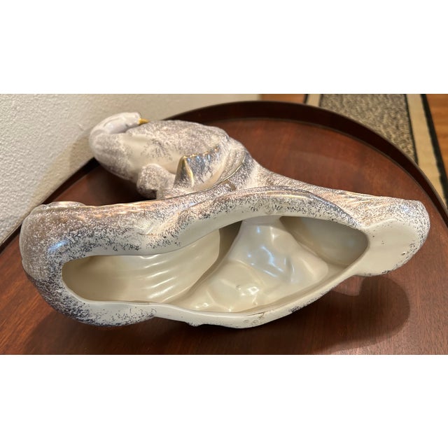 1950s Vintage Hollywood Regency Large Ceramic Bird Figure 17.5" High For Sale - Image 5 of 5