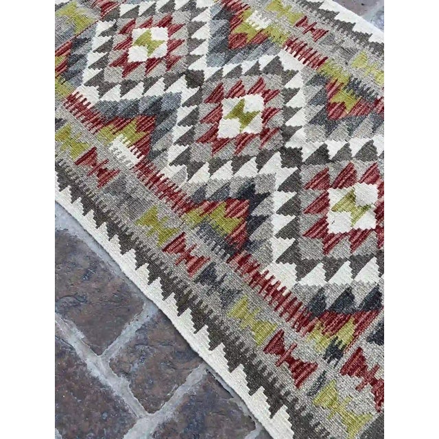 2020s Navaho Tribal Kilim Hand-Woven Wool Rug 2.7' X 3.9' For Sale - Image 5 of 8