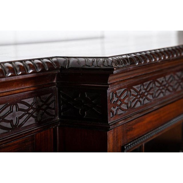 Large 19th Century English Mahogany Glazed Breakfront Bookcase, 1880 For Sale - Image 12 of 18