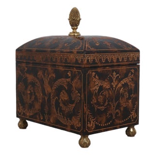 Maitland Smith Etched Carved Decorated Lidded Box For Sale