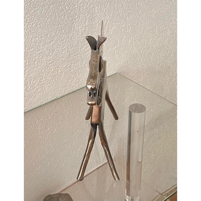 Contemporary Sculpture of a Horse in Silver-Plated Metal, 1980s For Sale - Image 3 of 18
