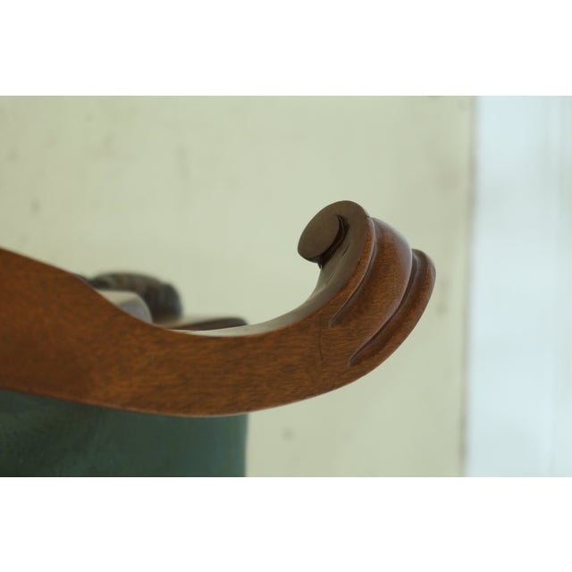Wood Stickley Ball & Claw Carved Mahogany Arm Chairs - a Pair For Sale - Image 7 of 12