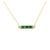 Art Deco 14k Solid Yellow Gold Diamond Emerald Baguette Bar Necklace 18 Inch Length For Sale - Image 3 of 13