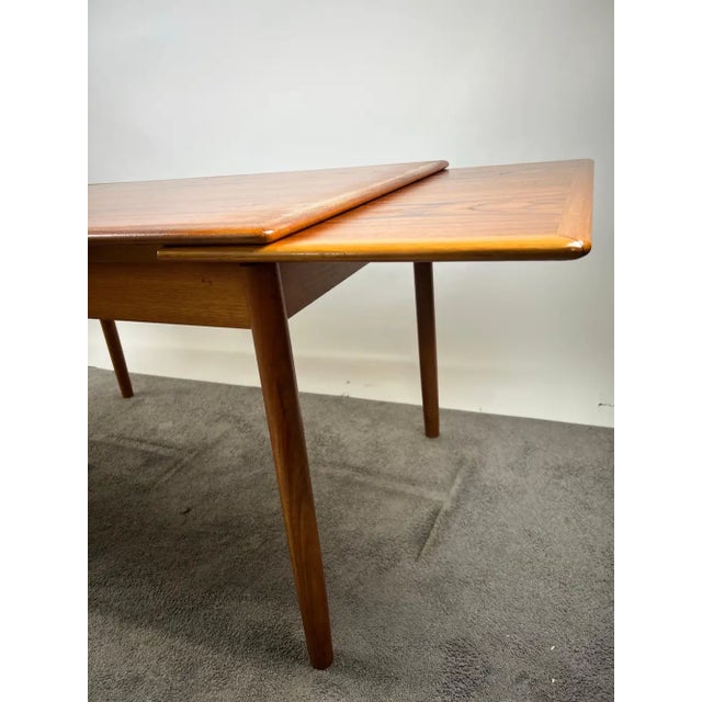 Wood Danish MCM Teak Dining Room Table With Two Pull-Out Extension Leaves , 1960's For Sale - Image 7 of 12