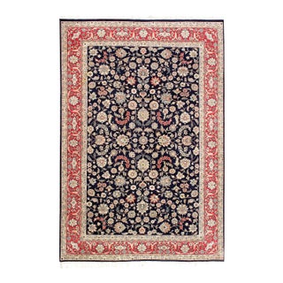 Pasargad DC Navy Blue Fine Hand Knotted Pak Tabriz Rug For Sale