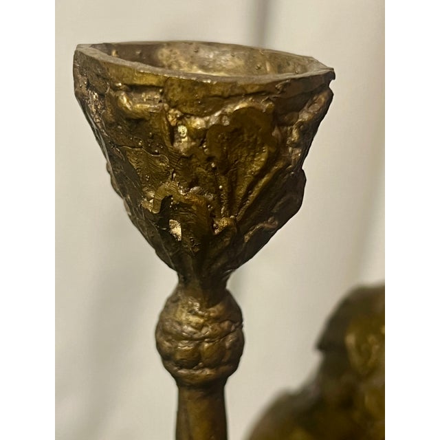 Mid 20th Century Maitland-Smith Egyptian Style Figural Sculpture Bronze Lamp For Sale In Dallas - Image 6 of 17