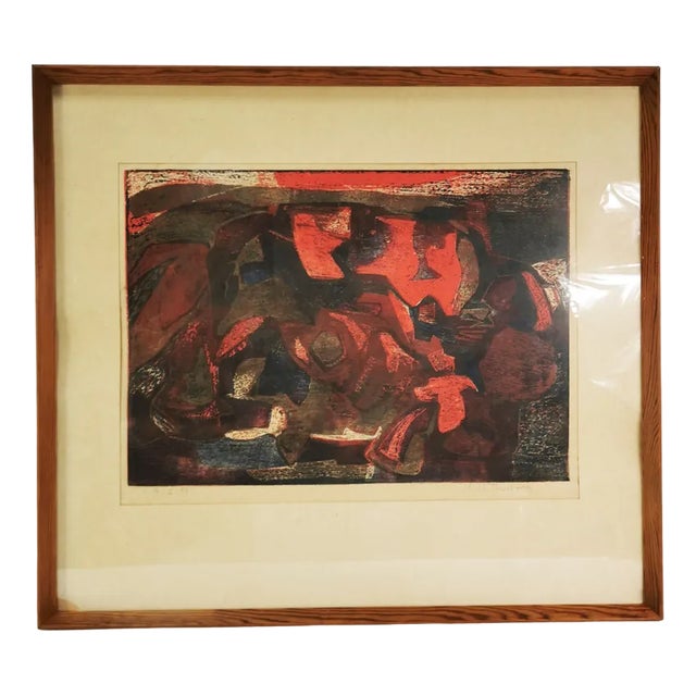 Helle Thorborg, Composition, 1967, Lithograph, Framed For Sale