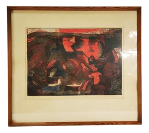Helle Thorborg, Composition, 1967, Lithograph, Framed