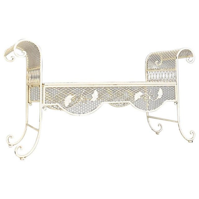 Mid-Century Modern Italian Classic White Iron Outdoor Bench, 1960s For Sale - Image 14 of 14