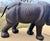 1950s Leather Clad Rhinoceros Sculptural Foot Stool For Sale - Image 4 of 10