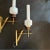 1950s Two 1950s Stilnovo Style Mid-Century Modern Brass and Glass Italian Wall Sconces For Sale - Image 5 of 11