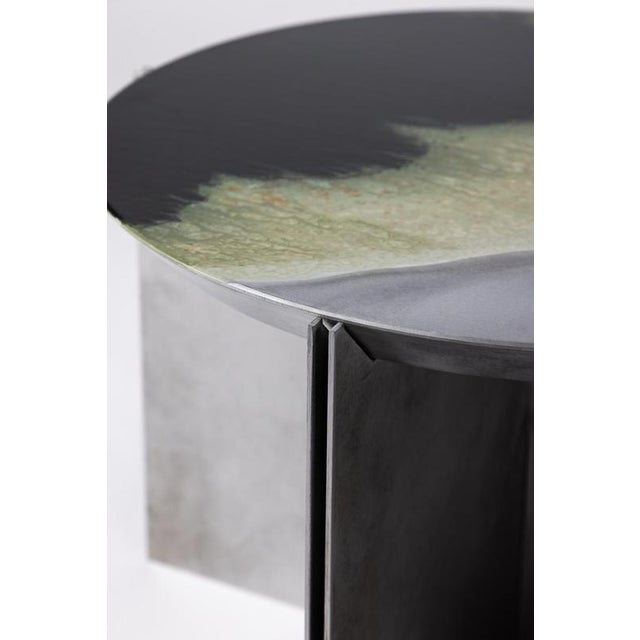 Metal H4 Hand Decorated Metal & Aluminium Side Table by Studio Nyx For Sale - Image 7 of 16