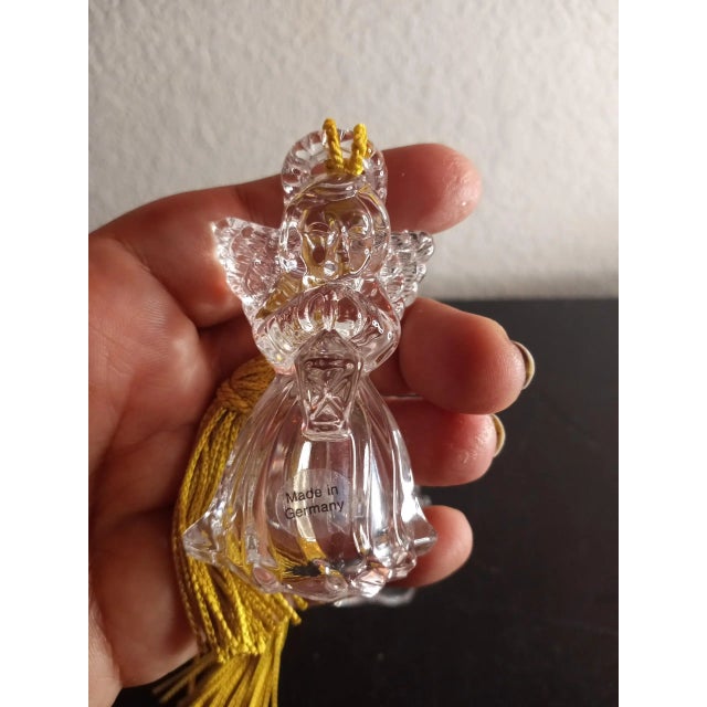 Traditional 1980s Clear Crystal Made in Germany Christmas Ornaments Set of 3 For Sale - Image 3 of 7