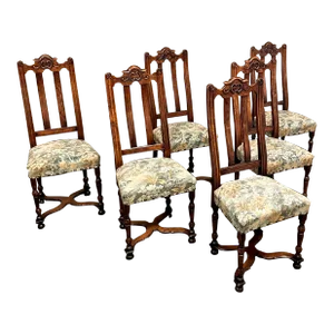 Set of 6 Antique Liegoise Louis Xiv Dining Chairs