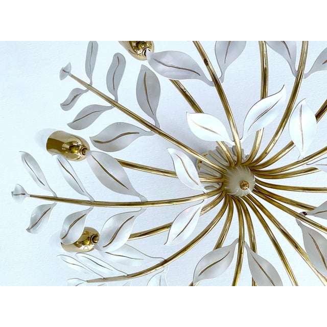 Metal Vintage Floral Pendant Light from Vereinigte Werstaetten, 1950s For Sale - Image 7 of 18