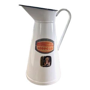 Mid Century Large French Enamel Pitcher