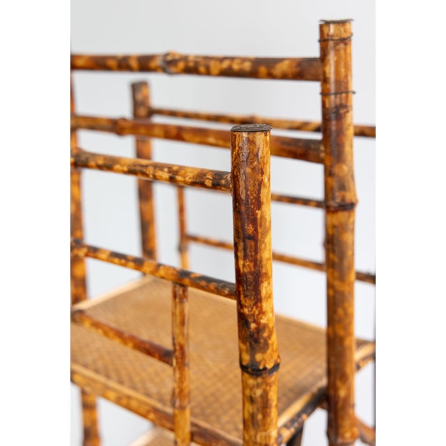 Brown Antique 19th Century English Bamboo Tiered Magazine Rack For Sale - Image 8 of 9