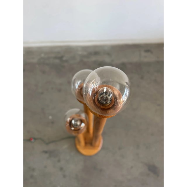 Wood 1970s Rare Madeline Floor Lamp in Oak For Sale - Image 7 of 10