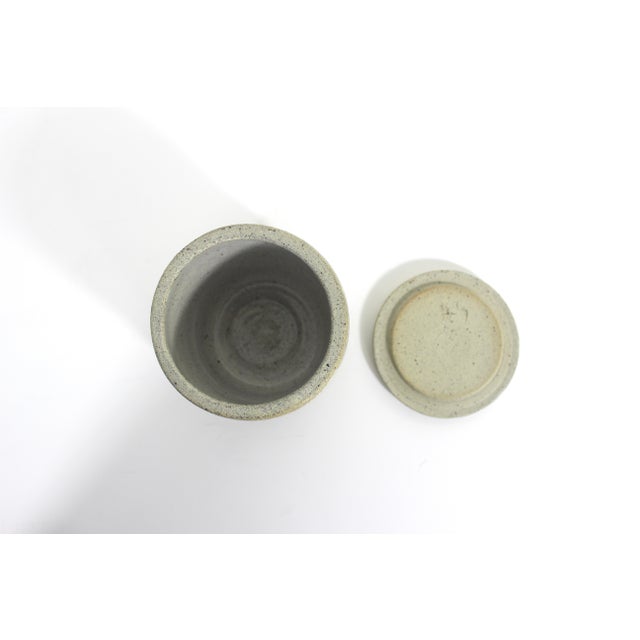 Beautiful vintage handmade, covered studio pottery stoneware dish, pot, jar or canister. Add to your Bohemian kitchen...